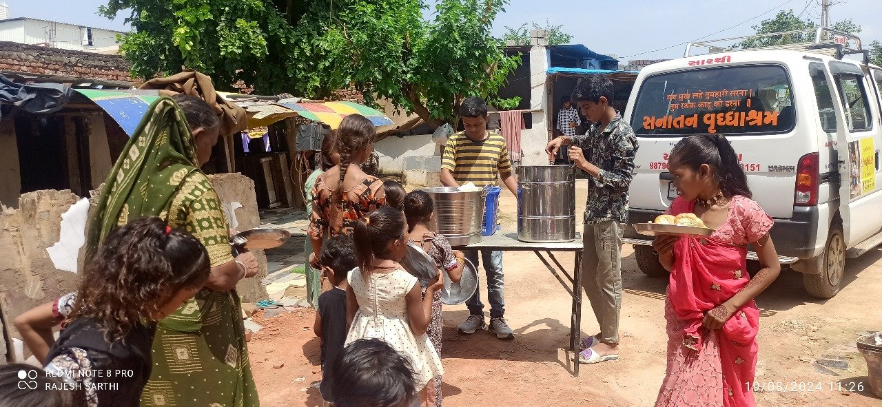 Daily food distribution in slum areas